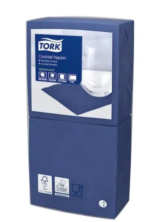 Serwetki koktajlowe c.niebieskie 24x24 2W 200 Tork 477825
